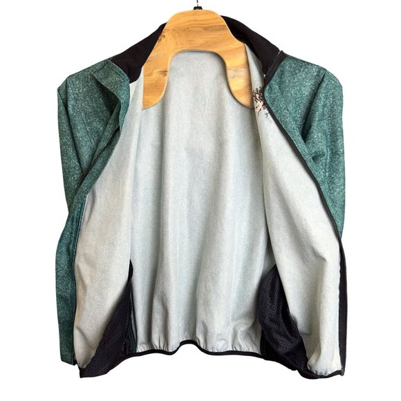 Vtg Frank Shorter Sports Jacket Men M Green Full-Zip High Collar Elastic Hem - Picture 3 of 10